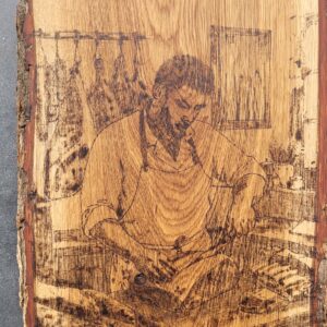 Pyrogravure du boucher