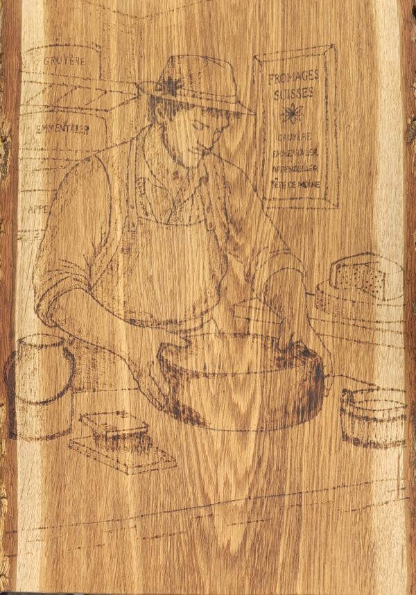 Pyrogravure " fromager d'alpage "